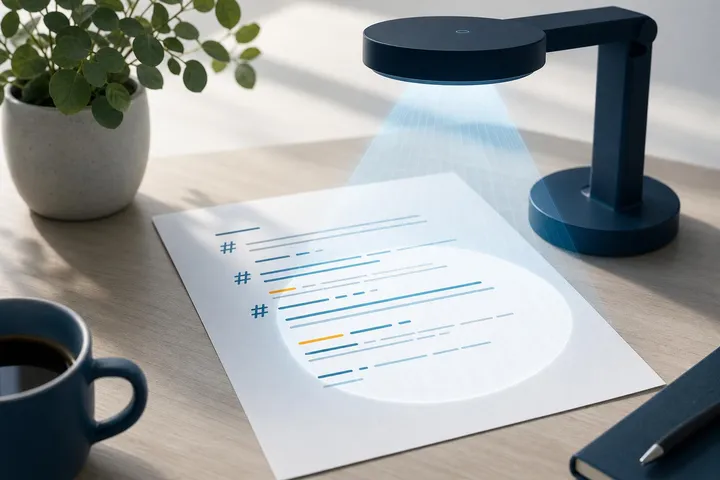 Een eenvoudig tekstbestand dat door een AI-lens wordt gelezen