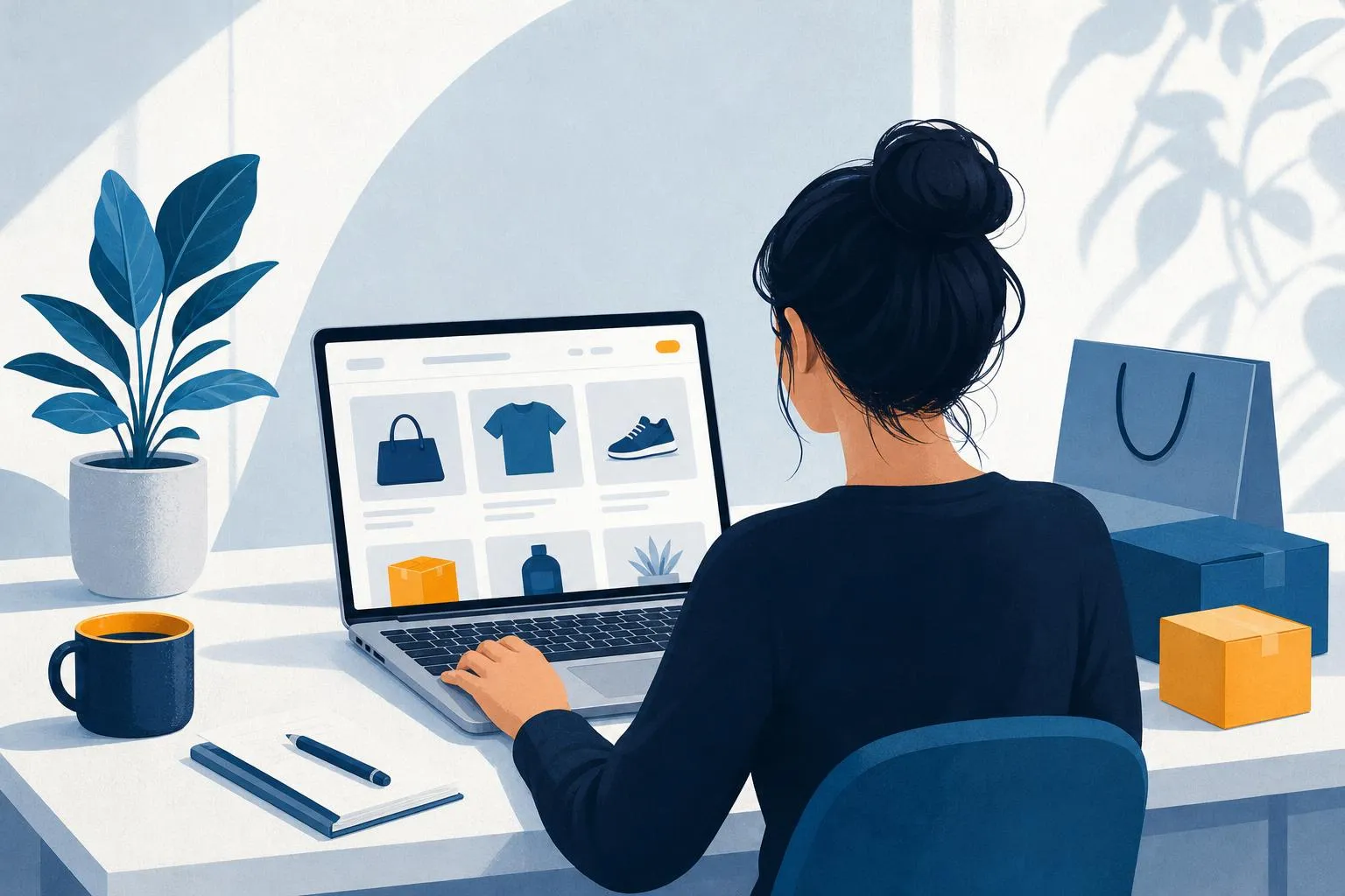 Illustratie: Online shopping-platforms